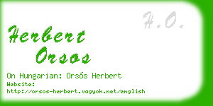 herbert orsos business card