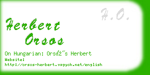 herbert orsos business card